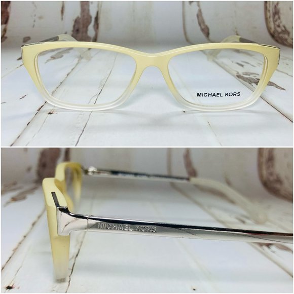 Michael Kors Rectangular Ivory Silver Eyeglasses Frames NWOT - Picture 1 of 12